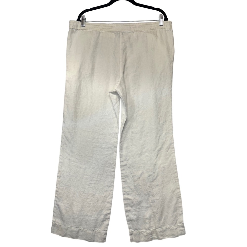 Tommy Bahama Womens White 100% Linen Drawstring Wide Leg Pants Size Medium - Picture 6 of 11